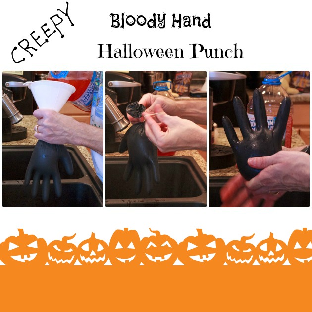 Halloween Party Ideas Bloody Hand Punch | Sassy Girlz Blog