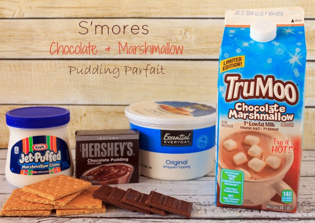 Smores Chocolate Marshmallow Pudding Parfait Ingredients