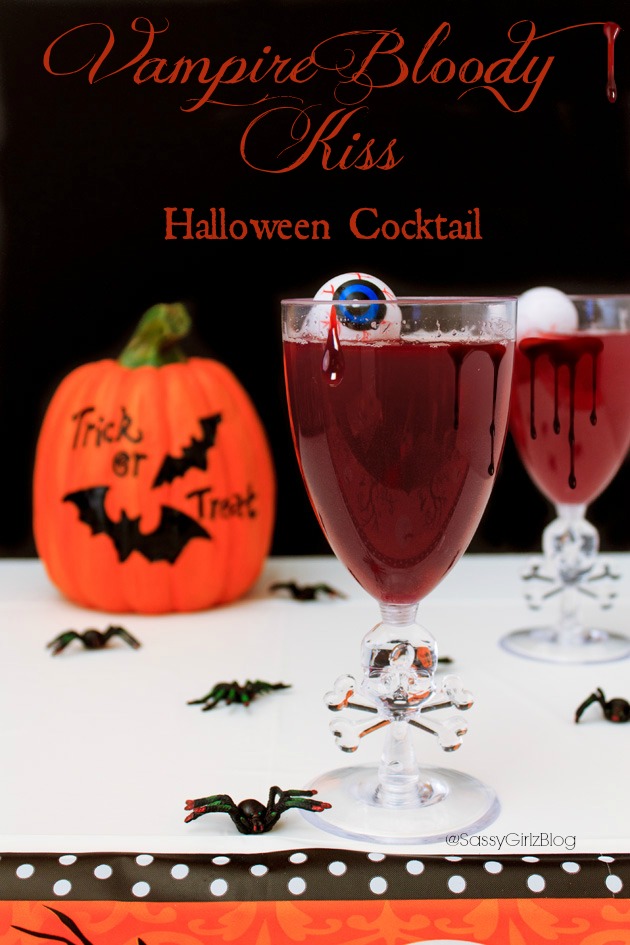 Vampire Bloody Kiss Halloween Cocktails Party Recipe | Sassy Girlz Blog