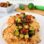Panko Crusted Tilapia with Spicy Tomato Cucumber Salsa